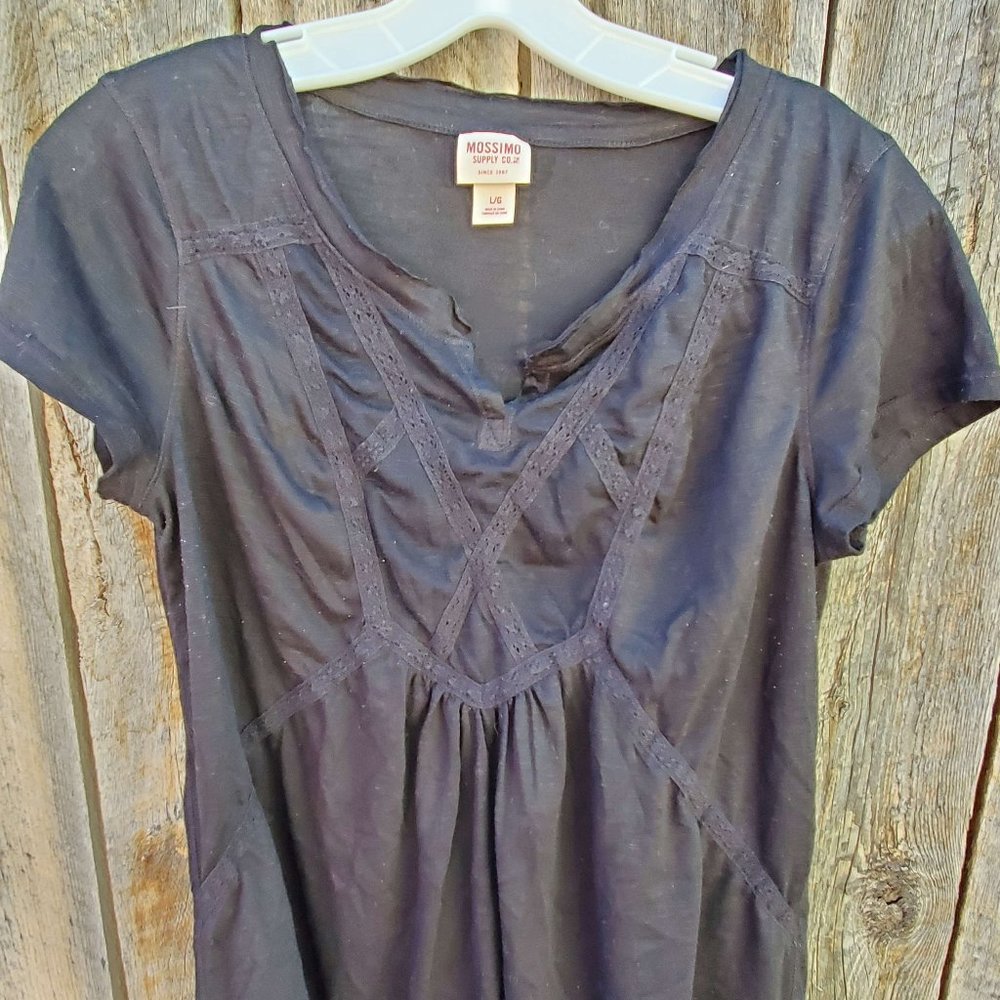 Mossimo Lattice Lace Black Top XL